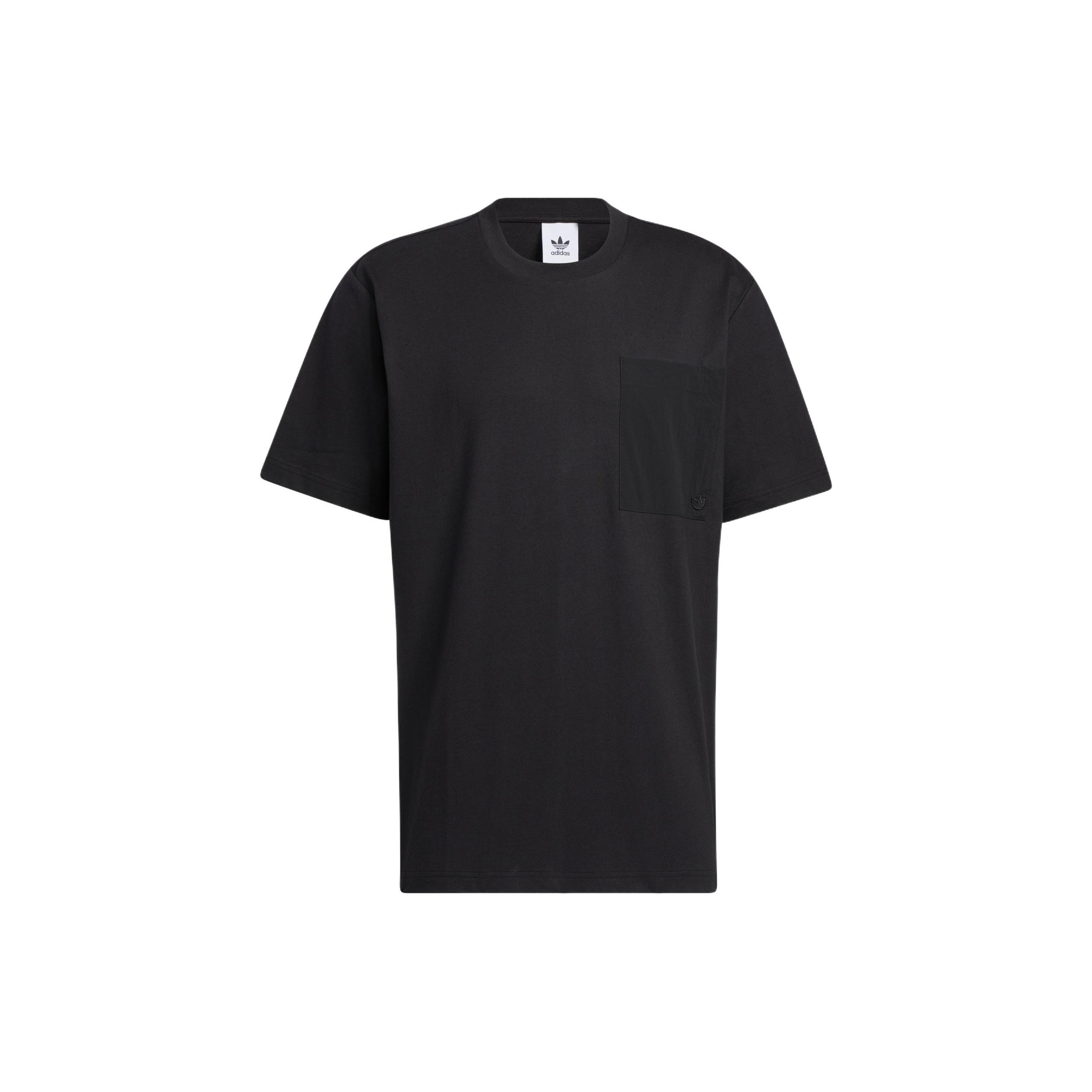 adidas originals Solid Color Casual Sports Round Neck Pullover Short Sleeve Black Men s HM8008 S