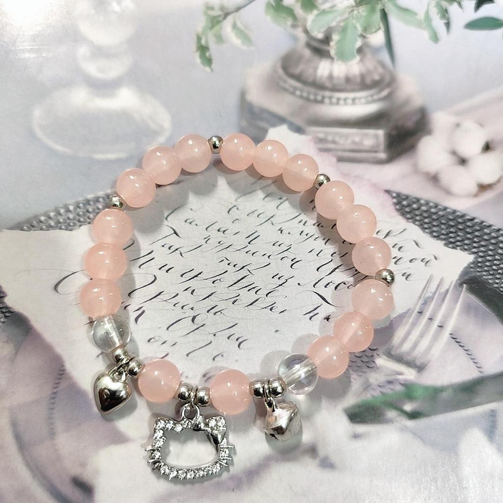 New Women's Mori Style Butterfly Glass Bracelet with Colorful Crackle Beads