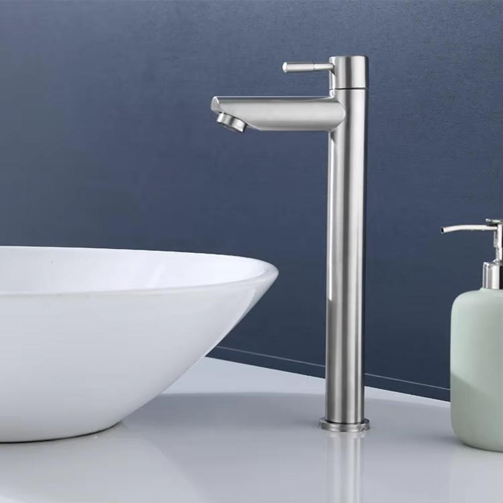 Quick Open Heighten Washbasin Faucet Stainless Steel Sink Water Tap Washbasin Tap  Sink