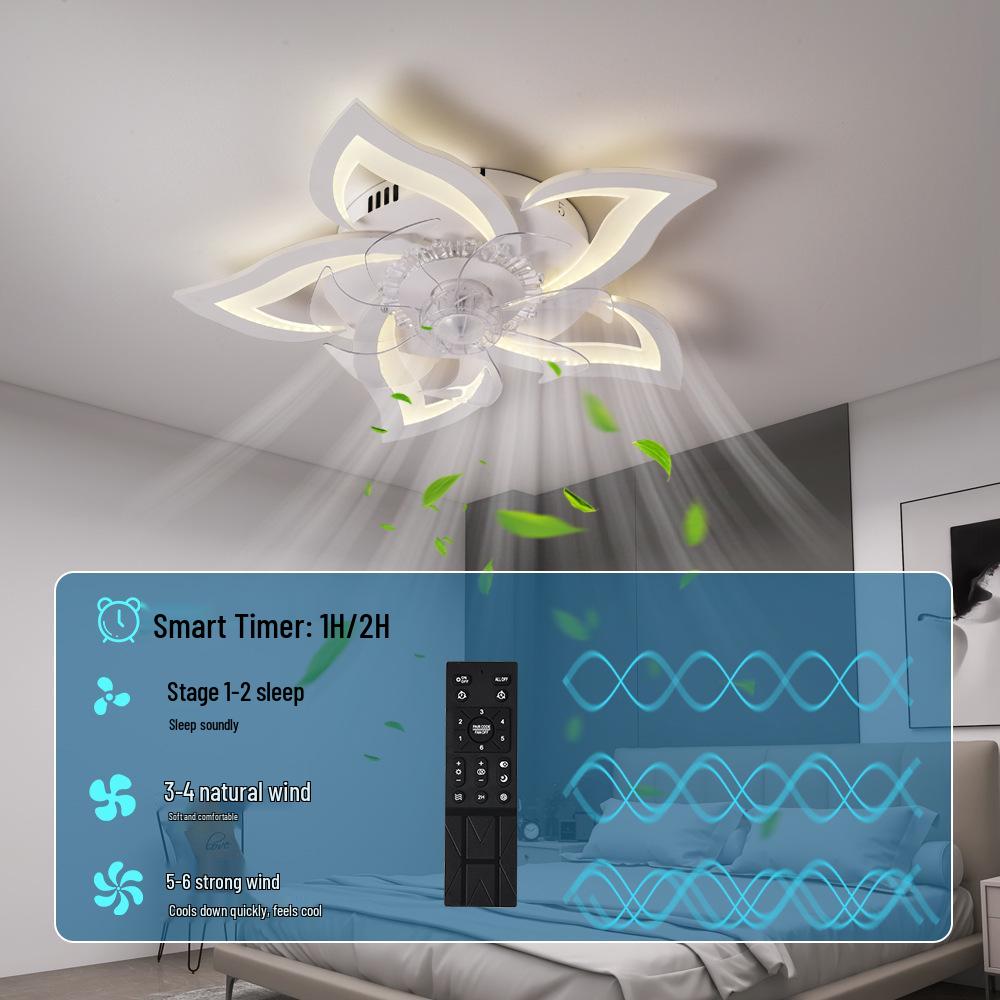Sleek Petal Ceiling Fan Light: Ideal for Living Room, Dining Room, Bedroom, and Study Lighting