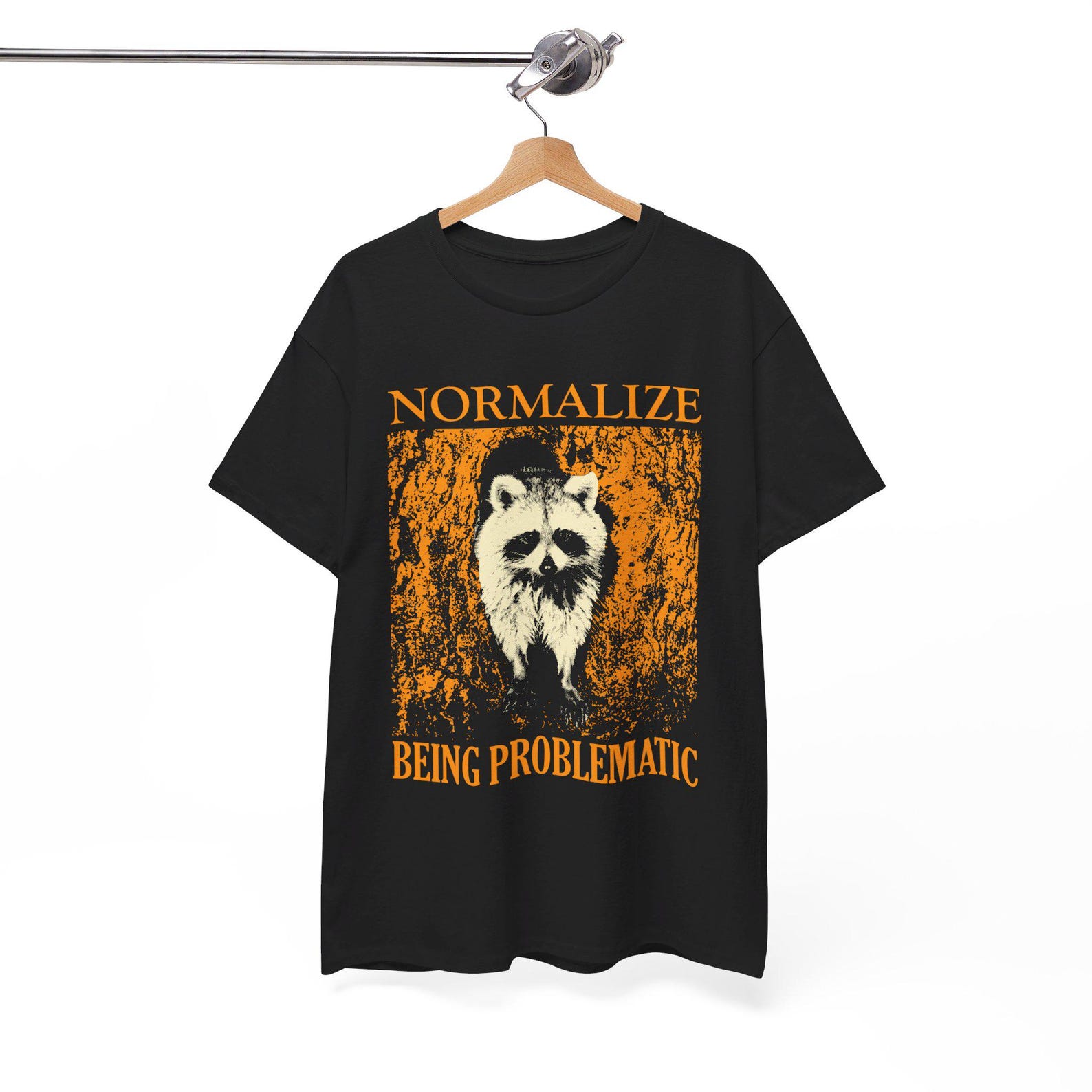 Normalize Being Problematic Raccoon T-Shirt 2XL