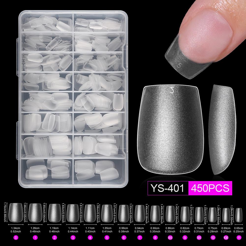 Matte 450-Piece Almond Wearable Nail Tips - Ultra-Thin, Seamless, No Filing Needed False Nails for Manicure