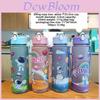 Cartoon Astronaut Plastic Cup With Straw And Portable Lanyard For Kids Office Use