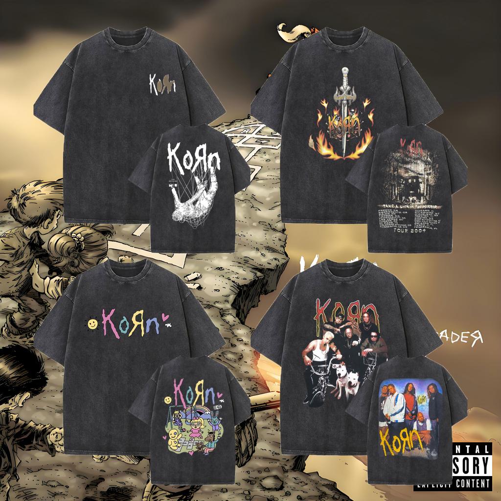 Prané Vintage Rocková Kapela Korn Ftl Follow The Leader Tričko Pánské Gotické Ležérní Oversized Trička Pánské Tričko Pánské Vintage Tričko
