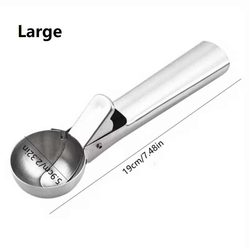 Stainless Steel Dual-purpose Ice Cream Scoop, Ice Cream Spoon, Multi-functional Ball Digger, Ice Cream and Fruit Spoon
