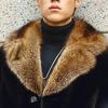 Autumn and winter new men's fur jacket imitation mink hair whole mink coat European and American fattened and enlarged trench coat to keep warm