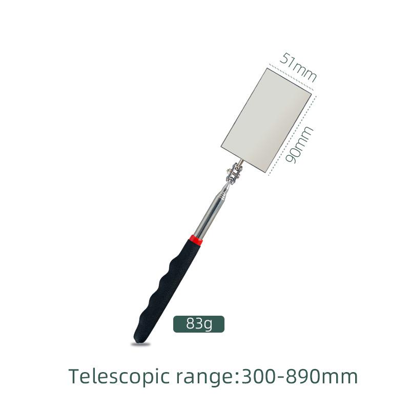 Geinbei Zatahovací inspekční zrcátko se světlem - Nastavitelný směr: Čtvercová, kulatá, oválná zrcátka pro údržbu automobilu