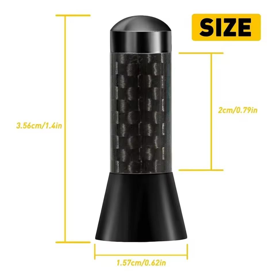 Antenne Mât Court Stubby Métallique à Vis Noire Neuve 3,5 cm Style Voiture Antenne de Toit Signal Amélioré Accessoires de Voiture