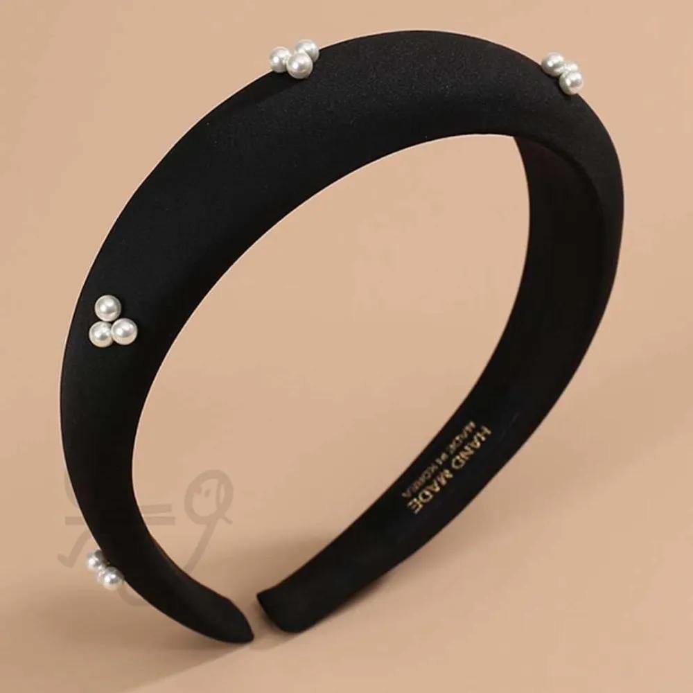 NeulWAYS Pearl Volume Hairband Black Women s Headband Pretty Headband