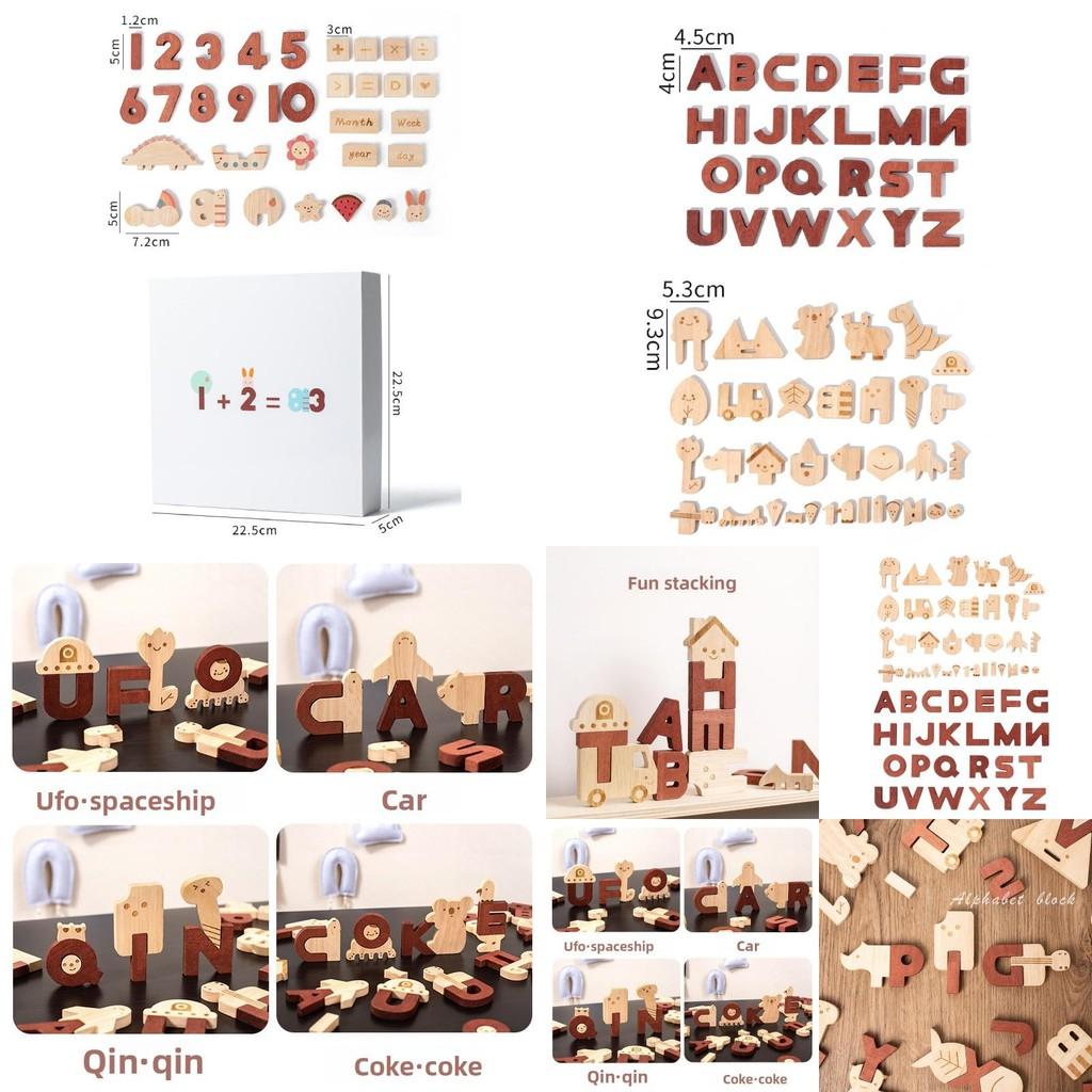 Wooden Alphabet Puzzle For Kids Educational Toy With Word Building And Number Blocks