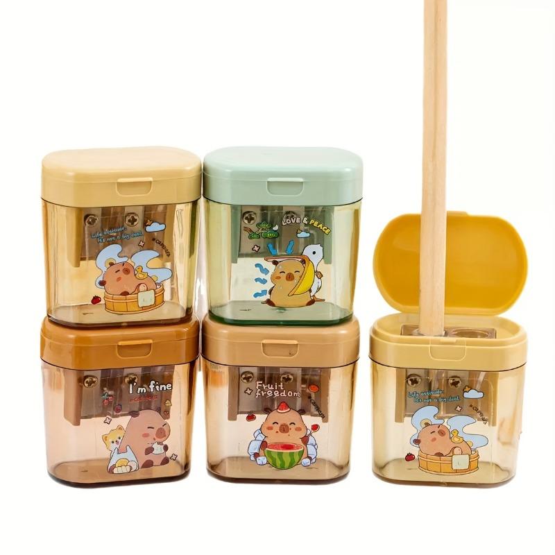6Pcs Cartoon Pencil Sharpeners, Dual Hole for Thick & Thin Pencils, Cute Stationery & Nice Gift