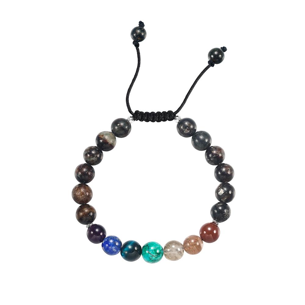 

EFFIE QUEEN Real Natural Multicolored Stone Beaded Bracelet For Women Men Couple Gemstone Energy Hand Jewelry Adjustable GMB107
