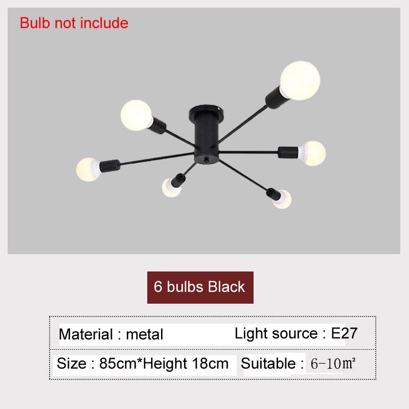 Retro Vintage Pipes Ceiling Lamp Iron Ware Loft Art Lustre Chandeliers Lights Classic Living Bed Room Lighting Decorate House