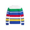 Polo Ralph Lauren Strickpullover FW24 Logo Gestreift Rundhals Langarm Color Block Kinder Oberteile Mehrfarbig CWPOSWEY6820579-999