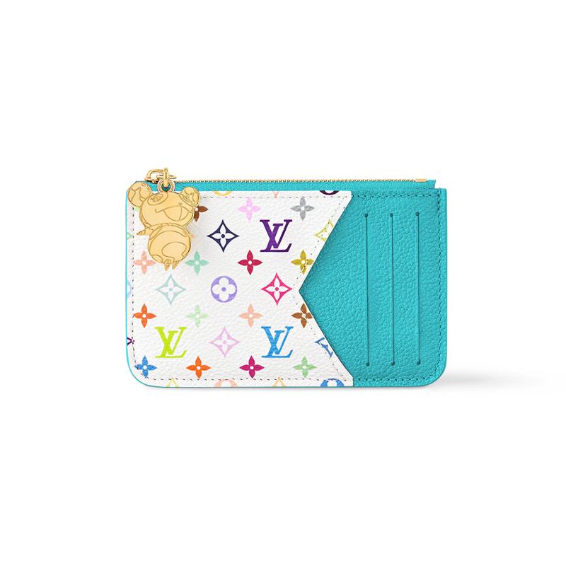 Louis Vuitton X Takashi Murakami Romy Letter Logo Zipper Wallet Women Wallet Blue White M14171