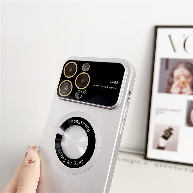 Luksusowa malowana sprayem duża folia okienna etykieta przecieku magnetyczne etui na telefon z przyssawką odpowiednie dla iPhone 14 13 12 11 Pro Max osłona zabezpieczająca przed upadkiem