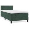 3141284 vidaXL Lit à sommier tapissier avec matelas Vert foncé 90x200 cm