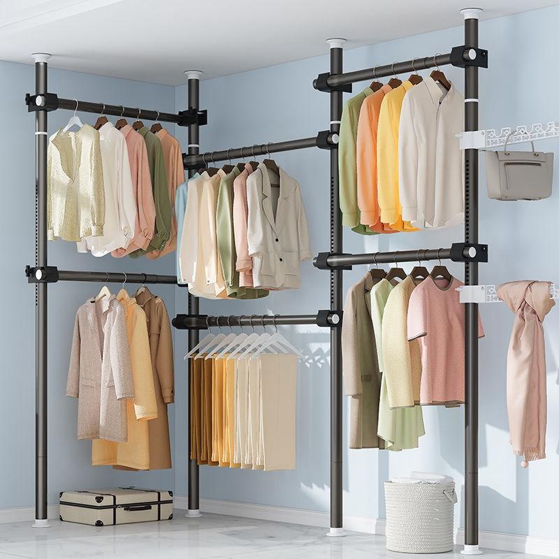 Industrial Pipe Clothing Rack Walk-in Closet Cloth Hanging Rack wall mounted Clothing Rack Home walk-in Wardrobe Supplies Organi