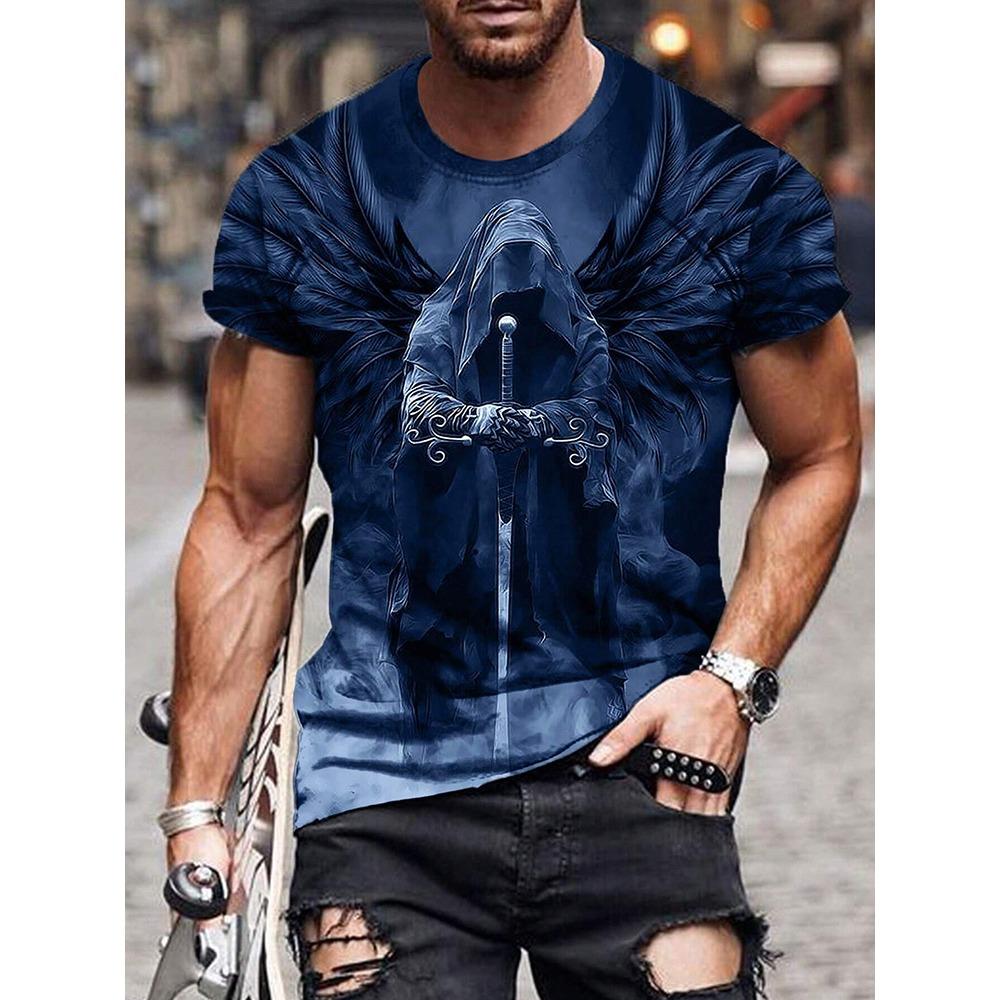 Summe Street Herren T-Shirt Totenkopf Print Herren T-Shirt Lässiges Kurzarm Oberteil Outdoor Sport Mode Herren Kinder Kinder T-Shirt Kleidung