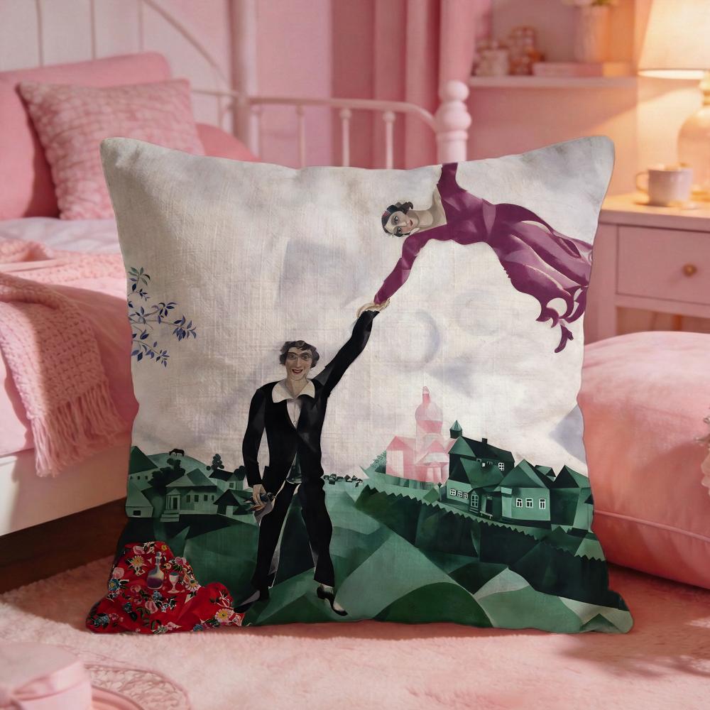 MMarc CChagall Paintings Cushion Cover Premium Comfort Reversible Pillow Cove Two In One Design For Any Room Car Interior