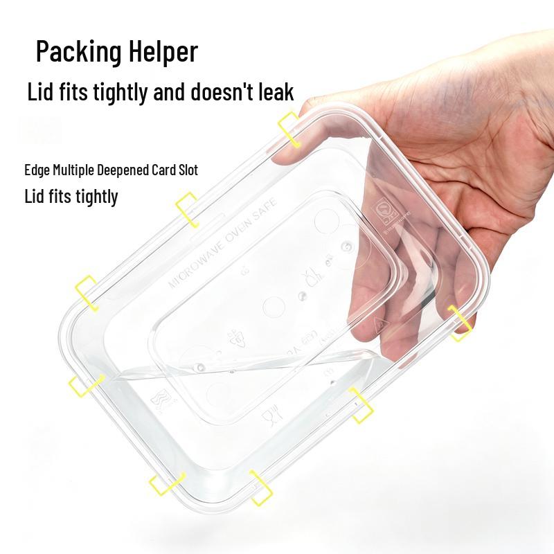 Shaoshan Rectangular Thickened Disposable Food Containers with Lids (50-pack)