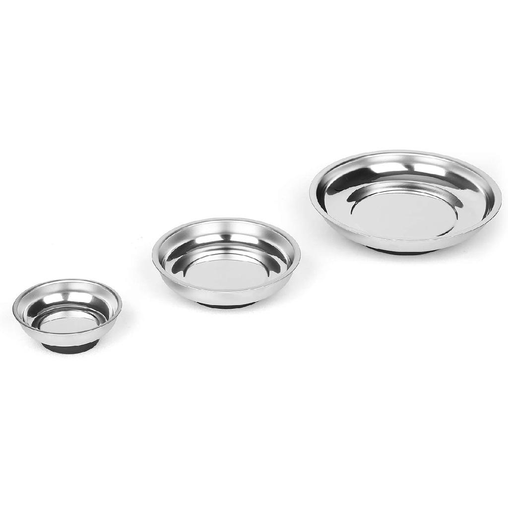 Mayouko 3-Piece Round Magnetic Trays Set, 3" 4" 6", Trays Tool Holder For Screws And Tools