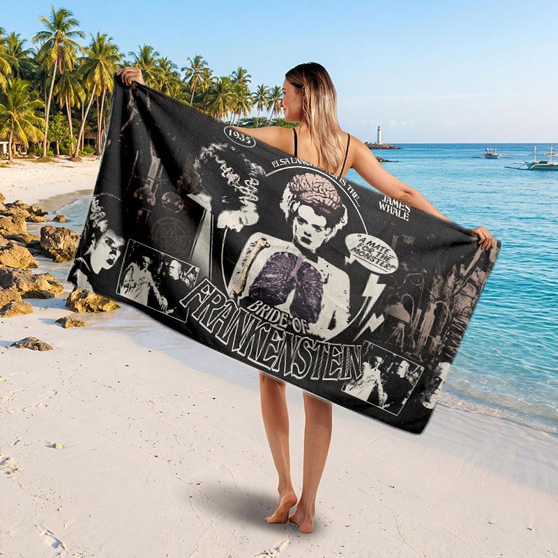 Large Beach TowelBride of Frankenstein Soft Absorbent Towel Beach Bath Home Use