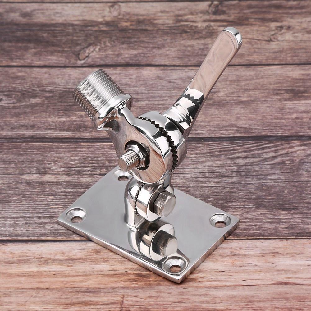 Marine Boat 316 Stainless Steel Dual Axis Adjustable Antenna Base Mount