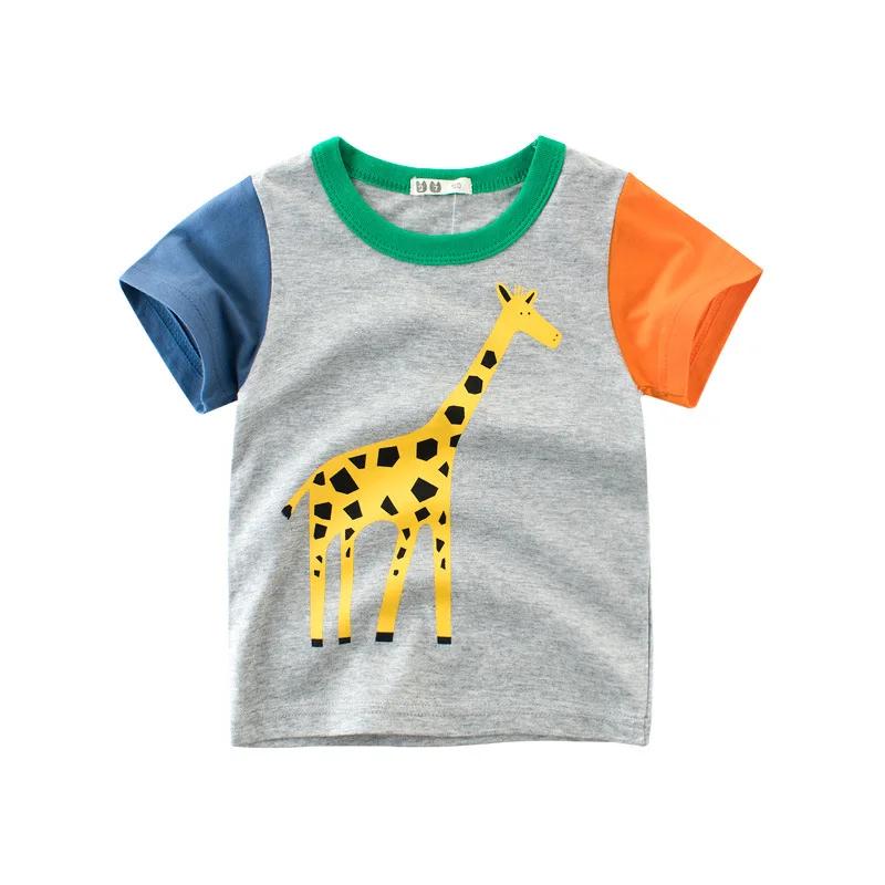2 3 4 5 7 9 Years Summer Baby Boys Short Sleeve T-shirt Children Kids Cotton Cartoon Tops For Little Boys KF1022