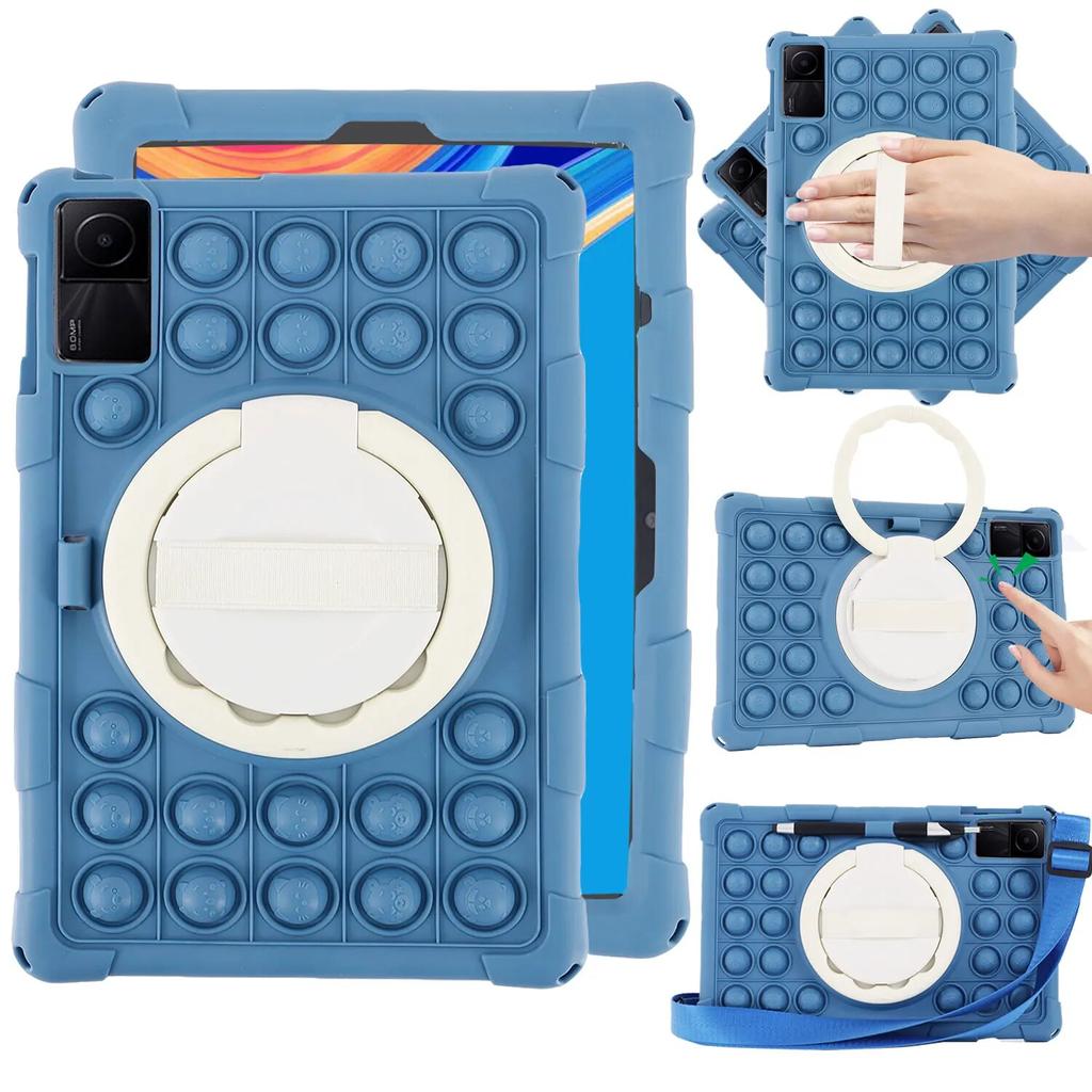 Tablet-Silikon-Rüstungshülle für Xiaomi Redmi Pad SE 11 Redmi Pad 10,6 Zoll 2022, Kinder-Drehständer-Abdeckung, stoßfeste Push-Blase, stoßfeste Abdeckung