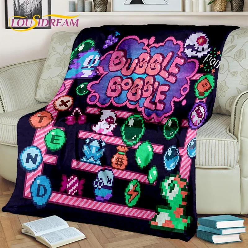 Cartoon Bubble Bobble Game Gamer 3D Blanket,Soft Throw Blanket for Home Bedroom Bed Sofa Picnic Travel Office Cover Blanket Kids
