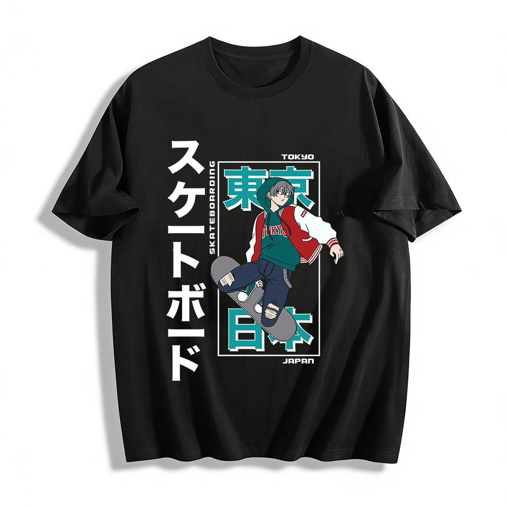 Tokyo Japan Street Style Skateboarding Boy Graphic Hoodie Pure cotton T-shirt XXS