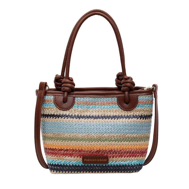 Weaving large capacity high quality soft durable fashion exquisite lightweight commuting outdoor beach crossbody bag shoulder bag