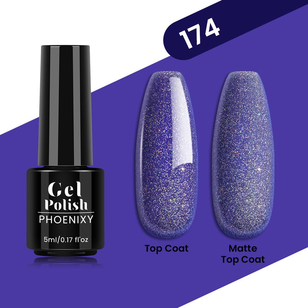 PHOENIXY 80 Farben Nagel-Gel-Nagellack, 5 ml, UV-LED-Farb-Nagelkunst-Hybrid-Nagellack, Liner-Gel, Maniküre-Kunst, semi-permanent, glitzernd, glänzende Farben-Gel