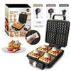 4-Slice 1500W Belgian Waffle Maker Double Heating Non-Stick Egg Cake Oven Pancake Egg Waffle Cake Machine Temperature Control