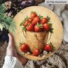 2D Flat Aluminum 7.87 Inch X 7.87 Inch Vintage Fresh Strawberry Pattern Wall Hanging, Country Style, Suitable for Dining Rooms, Gardens, Farmhouses