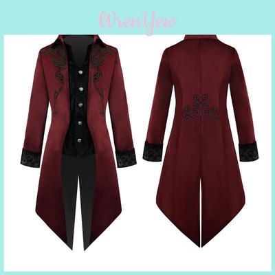 Medieval Halloween Stand Collar Court Men's Coat Costume