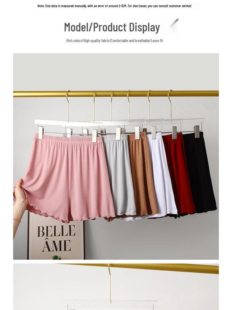 Damen High Waist Bambus Baumwolle Rüschenshorts - Übergröße, Lässig, Weites Bein, Sommerbekleidung