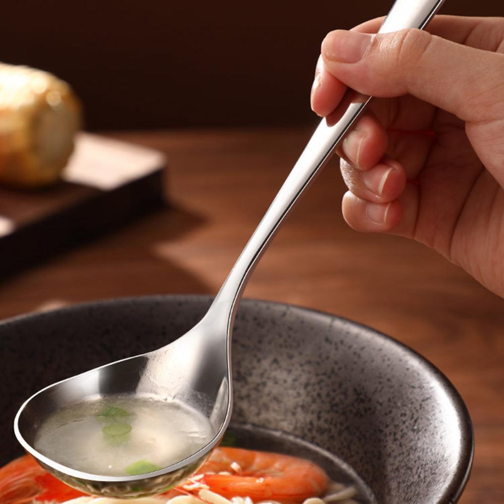 Creative Stainless Steel Thicken Cooking Kitchen Tool Soup Ladle Tableware Dinner Scoop Soup Spoon