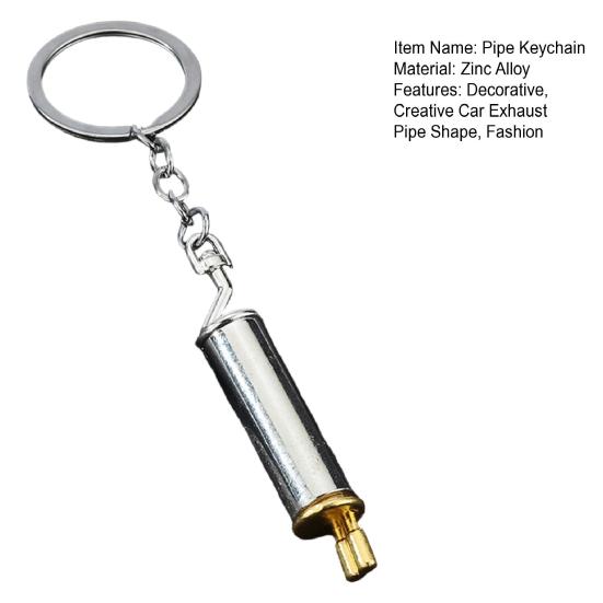 Car Exhaust Pipe Keychain Exhaust Pipe Pendant Keychains for Car Keys Backpack Creative Keychains Gifts for Men Friends Car Enthusiasts