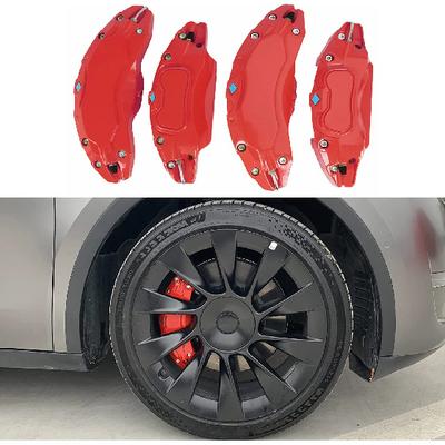 For Tesla Model 3 Brake Caliper Covers 2017 2018 2019 2020 2021 2022 2023 4pcs 18 19in Wheel Cover with Stickers(not Fit 3 2024)