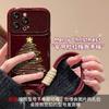 Christmas tree lanyards are suitable for iPhone 16 PRO large window phone cases, Huawei, OPPO, Xiaomi, VIVO Wine Red 15/17