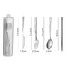 Lightweight Portable Titanium Tableware Set - Outdoor Camping Spoons Forks Chopsticks Western Food Knife Home Sanding Soup Spoon