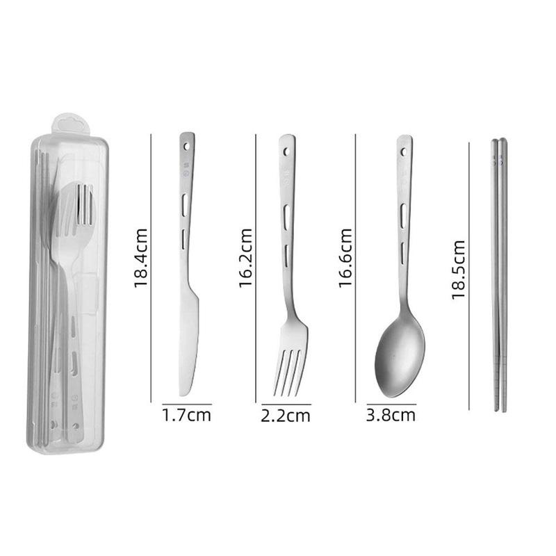Lightweight Portable Titanium Tableware Set - Outdoor Camping Spoons Forks Chopsticks Western Food Knife Home Sanding Soup Spoon