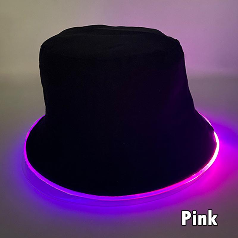 Night Club Dancing Party Performance LED Luminous Bucket Hat Colorful Neon Light Fishermen Caps Man Woman Glow Party Decor