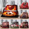 Flamengo Club Badge Fire Flame Soccer Ball Flannel Throw Blanket Soft Warm Decor