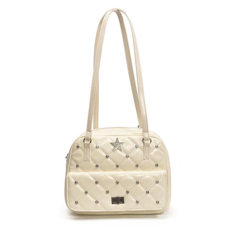 

Multi-purpose diamond-encrusted diamond shoulder bag New casual and popular simple and fresh niche backpack one size fits all белый
