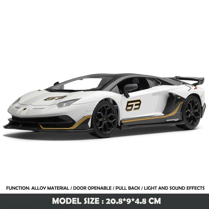 1/24 Lamborghini Aventador SVJ63 Super Car Model Simulation Diecast Sports Car Toy Kids Boys Gift Collective Miniauto Vehicles