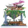 Tree House Mini Diamond Block Particle Peach Blossom Pool Traditional With Light Chinese Architecture Building Blocks Kids Gifts