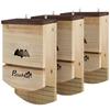Bat Boxes, Pack of 3 Wooden Bat Houses for Outdoor, Garden, Farm, Easy to Hang, 23 x 9.5 x 36.5 cm, Natural